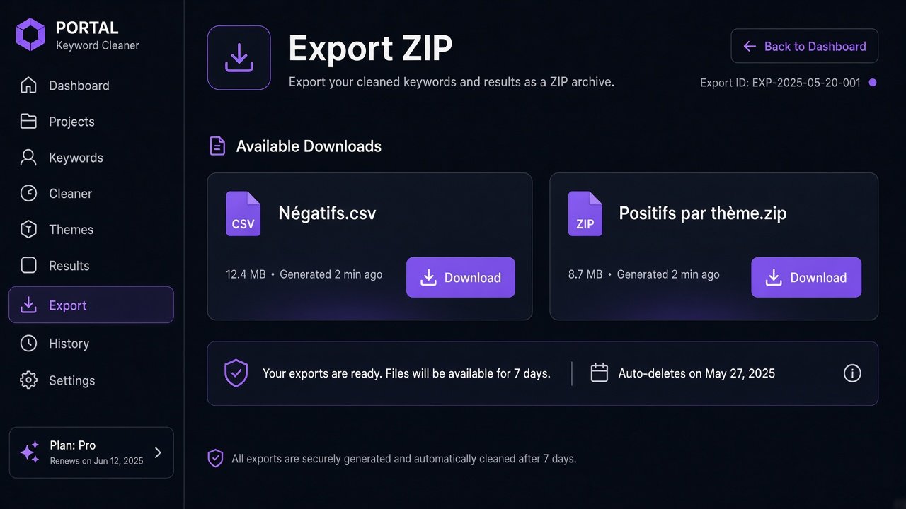 Export ZIP